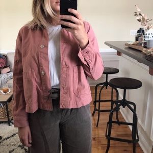Topshop Dusty Rose Moto Jacket